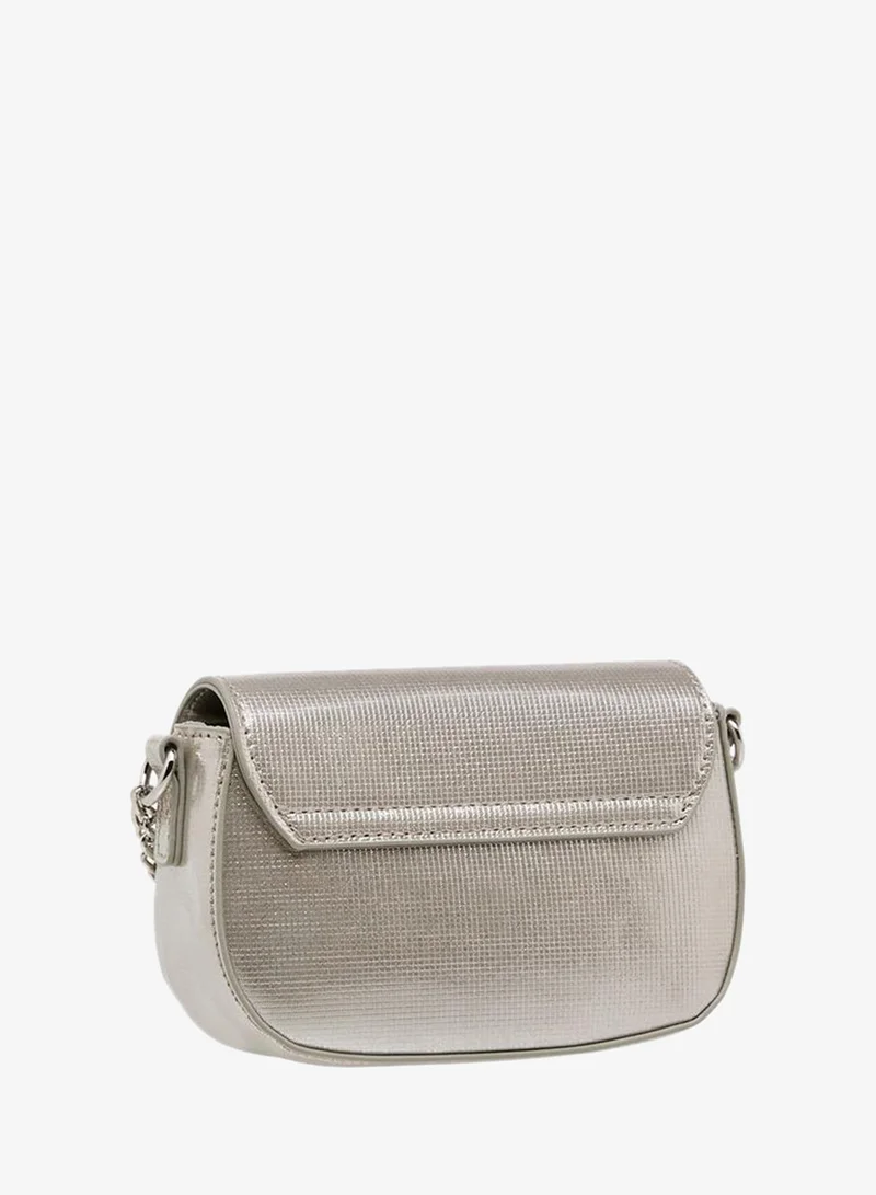 Celeste SILVER Bow Embellished Crossbody Bag with Chain Strap for Women | Best Price UAE