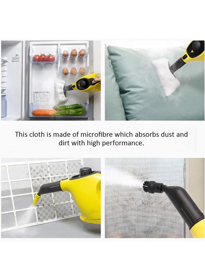﻿ 6Pcs Microfibre Cover,Microfiber Steam Mop Pads, Mop Pads Replacement Washable Mop Head Compatible for Karcher SC1 SC2 SC3 SC4(White)  - Image 3