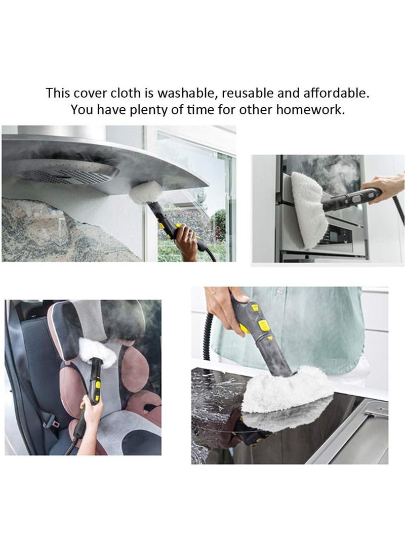 ﻿ 6Pcs Microfibre Cover,Microfiber Steam Mop Pads, Mop Pads Replacement Washable Mop Head Compatible for Karcher SC1 SC2 SC3 SC4(White)  - Image 4