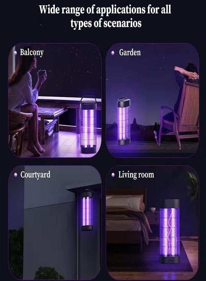 XVersion Insect killer Electric Mosquito Killer & Bug Zapper – 20W UV Insect Trap with Light Sensor | Indoor & Outdoor Fly Zapper for Home, Patio, Garden, Camping (Black) - Image 3
