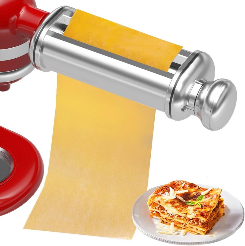 NEWSETS Pasta Roller for All KitchenAid Stand Mixer, Electric Dough Roller with 8 Different Thickness Adjustments, Stainless Steel Pasta Paker Attachment Kitchen Aid Accessories and Attachments - Image 1