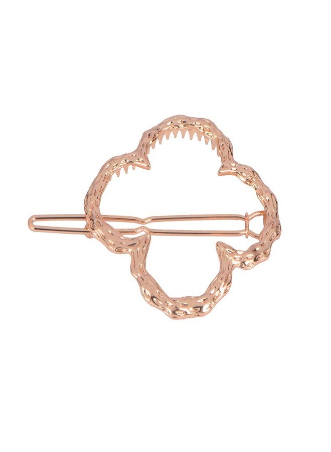 STRIPES® essentials Rose Gold Metal Designer Flower Shape 1PCS Hairpin Hair Clip for Women and Girls - Image 1