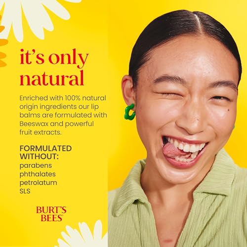Burt's Bees Lip Balm - Pomegranate, Lip Moisturizer With Responsibly Sourced Beeswax, Tint-Free, Natural Origin Conditioning Treatment, 4 Tubes, 0.15 oz. - Image 4