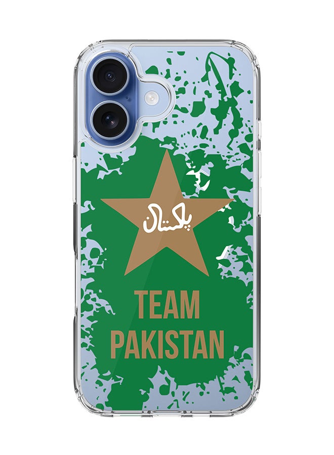 Stylizedd Classic Clear MagSafe Case for iPhone 17 , Hybrid Soft Case Flexible Edges Anti Drop TPU PC Gel Thin Transparent Cover [ Designed for iPhone 17 ] - Team Pakistan