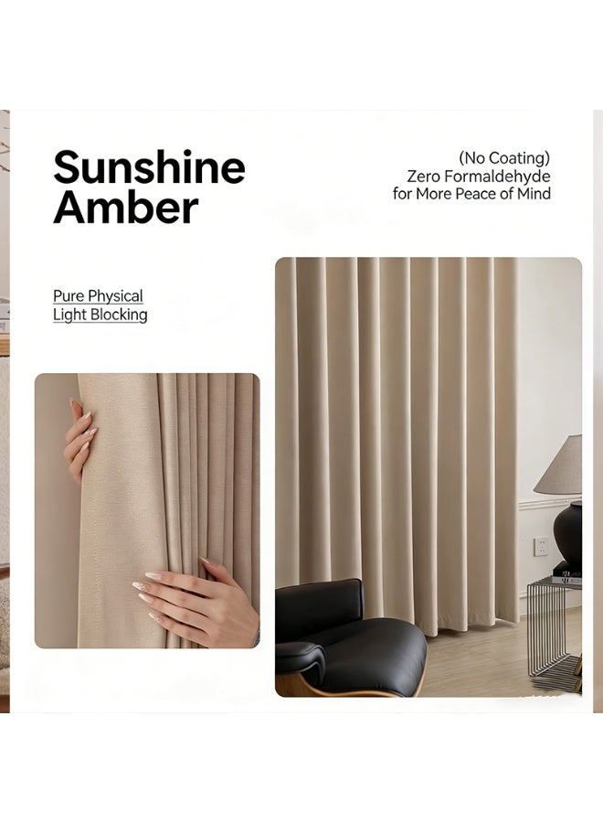 OHTEX HOME ستائر كتان مزدوجة الوجه عازلة للضوء بنسبة 90% – ذاتية اللصق ومحمولة، عزل حراري، حماية من الشمس، حماية للخصوصية، سهلة التركيب، ستائر عصرية لغرفة النوم - Image 3