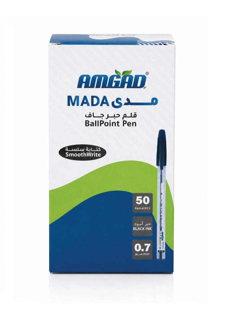 0.7mm Black Ballpoint Pen – Ultra-Smooth Ink and Silver Nickel-Plated Tip