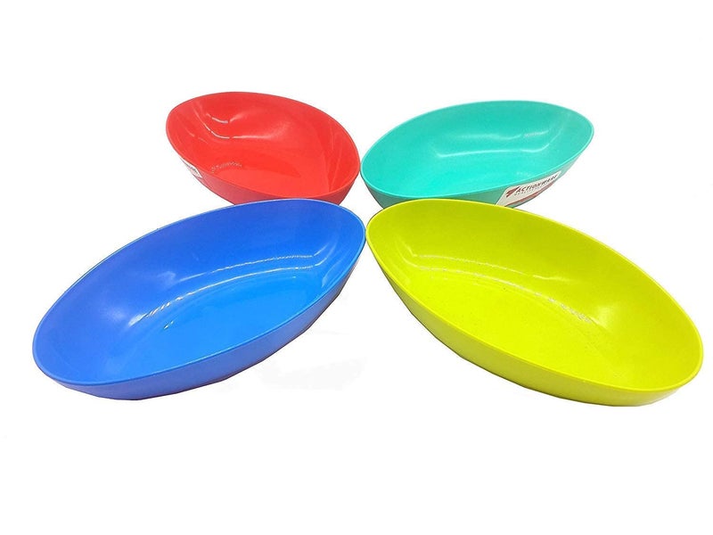 Foliam Plastic Eco Bowl for Serving Snacks Food Soup Serving Bowl Microwave Safe Salad Mixing Bowl Soup Salad Bowl Multicolor Set of (21 x13 x 5cm, 6) - Image 5