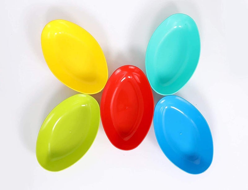 Foliam Plastic Eco Bowl for Serving Snacks Food Soup Serving Bowl Microwave Safe Salad Mixing Bowl Soup Salad Bowl Multicolor Set of (21 x13 x 5cm, 6) - Image 3