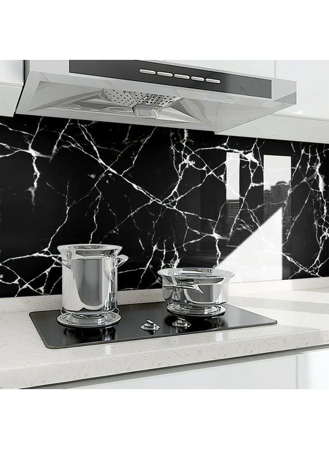 ورق حائط لاصق من الرخام الأسود 23.62 × 39.37 بوصة مقاوم للماء والزيت ملصقات مطبخ - Image 5