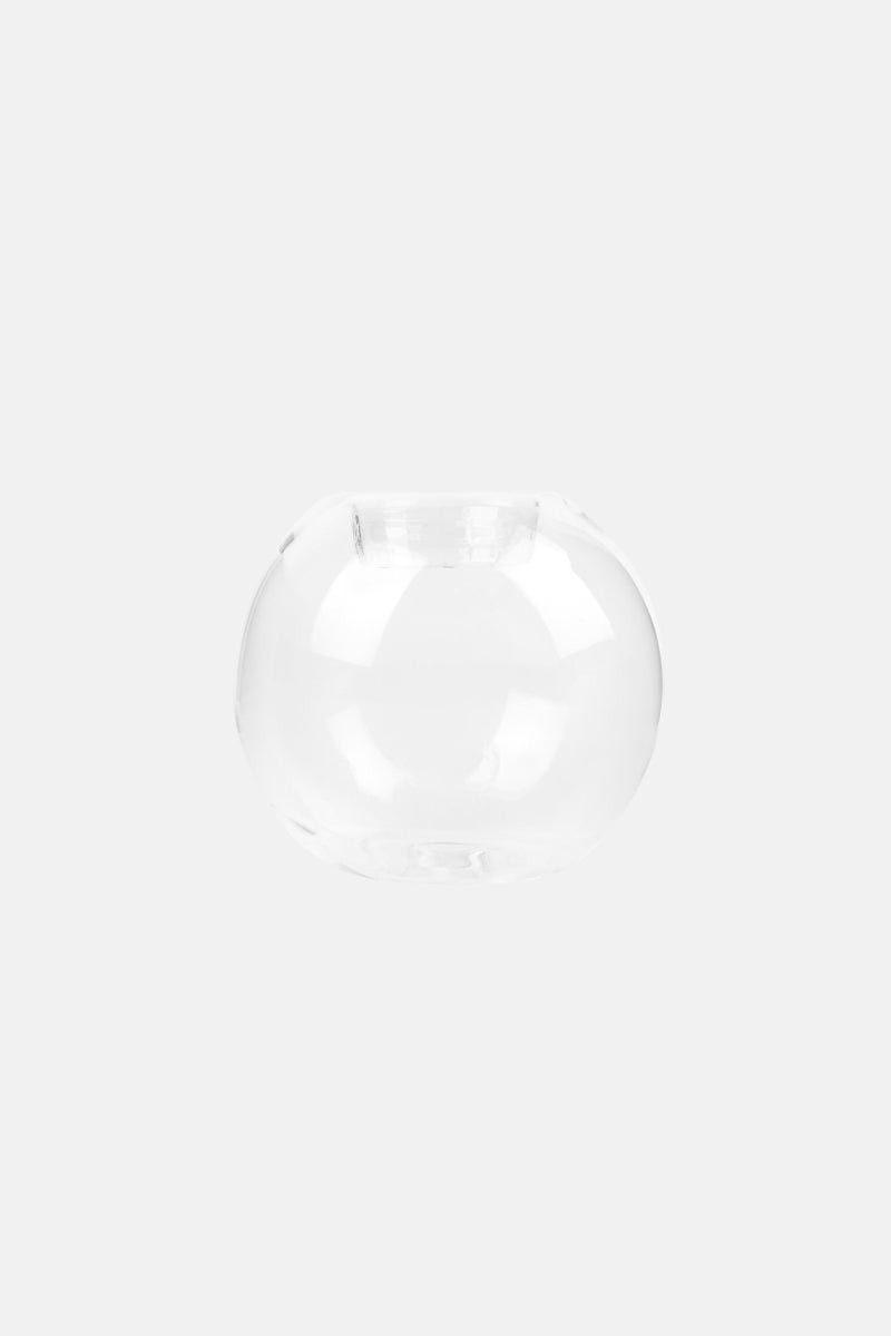 Muy Mucho Glass Candle Holder 10 x 8 cm, Transparent - Image 1