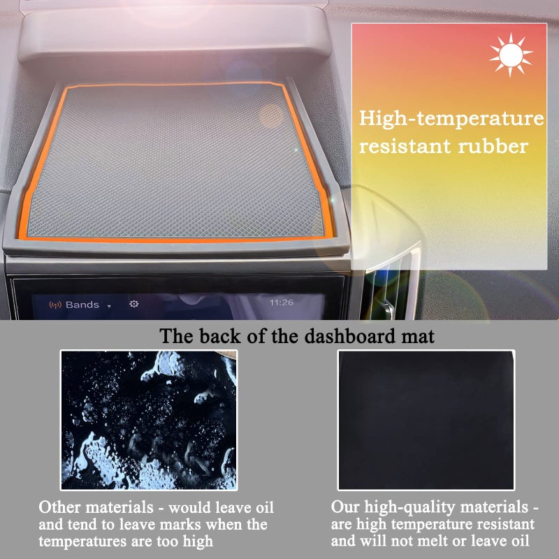 JKCOVER Dashboard Mats Compatible with Subaru Crosstrek/Impreza 2018-2022 2023 and Subaru Forester 2019-2024 Accessories Center Console Liner Mats Inserts Rubber mats ï¼ˆOrangeï¼‰ - Image 5