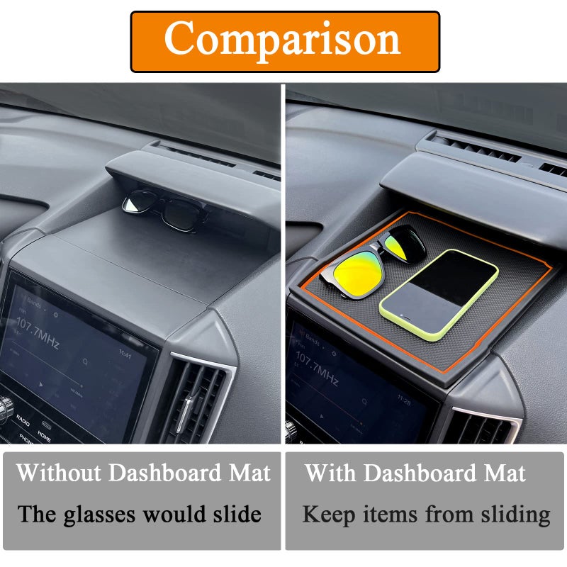 JKCOVER Dashboard Mats Compatible with Subaru Crosstrek/Impreza 2018-2022 2023 and Subaru Forester 2019-2024 Accessories Center Console Liner Mats Inserts Rubber mats ï¼ˆOrangeï¼‰ - Image 3