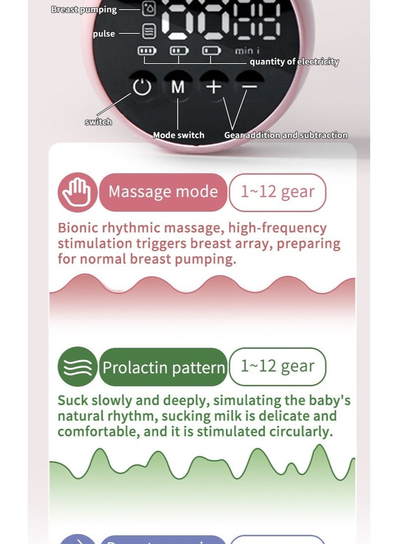 Wearable Electric Single Breast Pump with LED Display, 3 Modes 9 Levels Silent BPA Free Rechargeable - Image 5