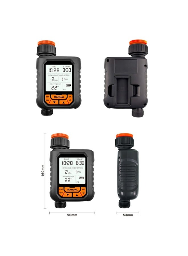 مؤقت ري خارجي لحديقة الخرطوم، بشاشة LCD كبيرة، وبرمجة لري الحديقة والحديقة، وضع يدوي/تلقائي - Image 2