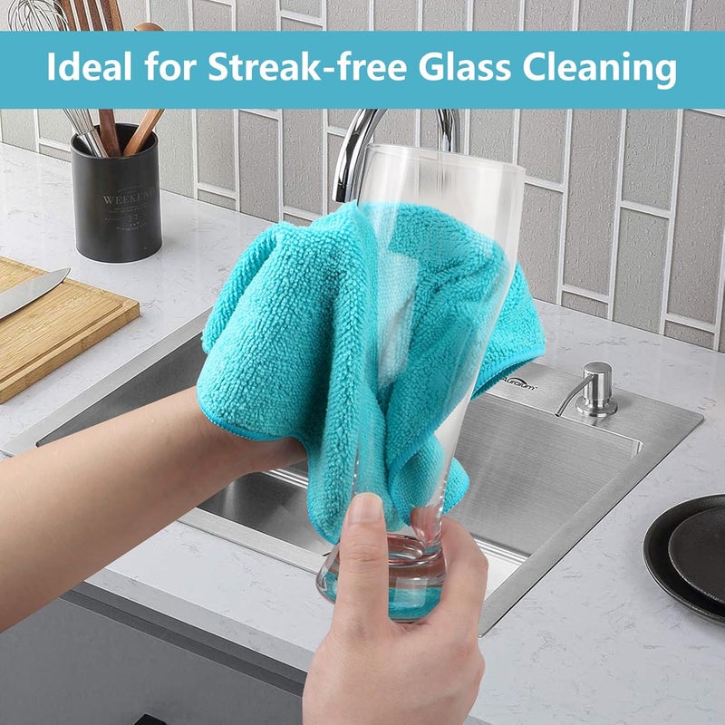 AIDEA Microfibre Cloth 12 Pack - Reusable Kitchen Cleaning Towels, Lint Free and Washable - Image 4
