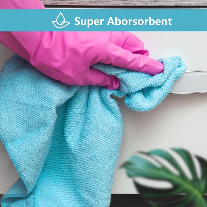 AIDEA Microfibre Cloth 12 Pack - Reusable Kitchen Cleaning Towels, Lint Free and Washable - Image 3