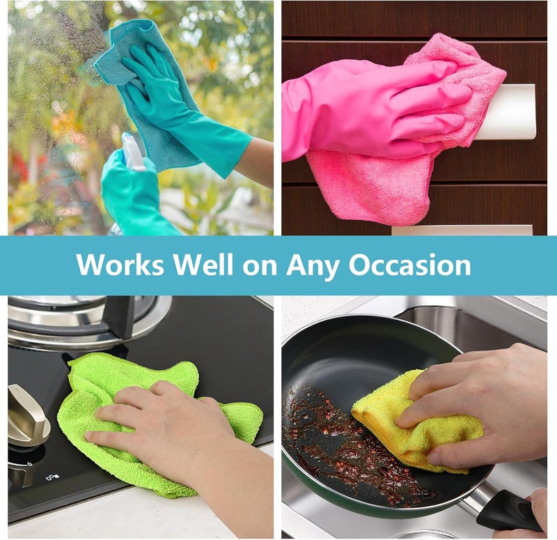 AIDEA Microfibre Cloth 12 Pack - Reusable Kitchen Cleaning Towels, Lint Free and Washable - Image 5