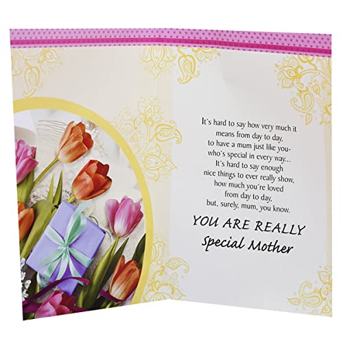 Saugat Traders Mothers Day Gift - Greeting Card with Coffee Mug & I Love Mom Keychain - Birthday Gift for Mother-Mummy-Maa - Image 3