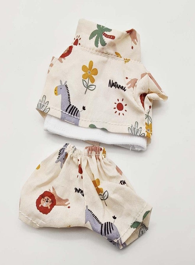 Jemant Doll Clothes Set for 17cm Doll Cartoon Animals Jacket Vest Pants Colorful Glasses Duck Slippers Hawaiian Style Fashion Doll Clothing Bundle & Outfit Set for Dolls Fans (White) - Image 4