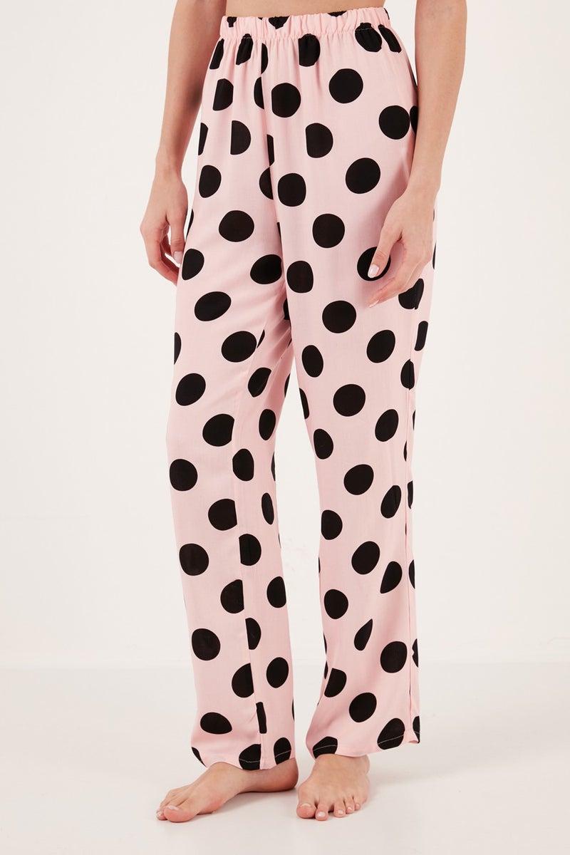 Lela Comfortable Cut Wide Leg Mono Collar Short Sleeve Pajama Set Women's Pajama Set 6110290  - Image 4