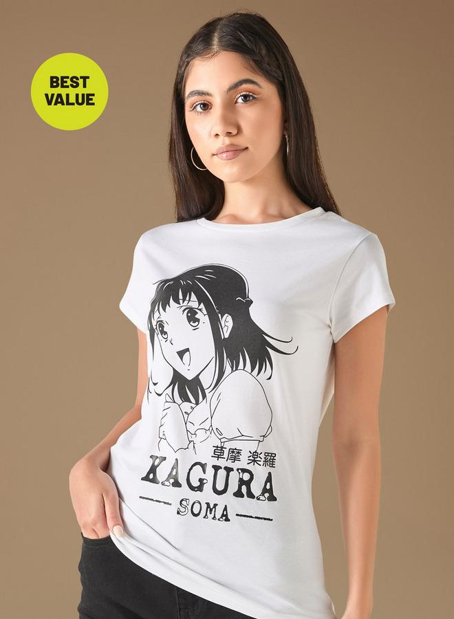 SP Characters Kagura Soma Print T-shirt with Short Sleeves - Image 1