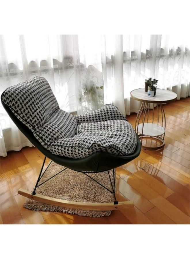 GGEROU كرسي هزاز مع وسادة مبطنة، كرسي هزاز حديث، كرسي هزاز من القماش - Image 2