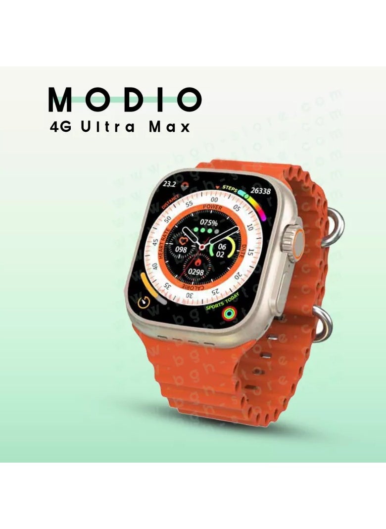 modio SH PROTECT TOUCH SH SH-PROTECT Presentation Modio 4g ultra max android smart watch hd 2.2 inch display 49 NM with sim full screen with 3 set strap and wireless charge. 