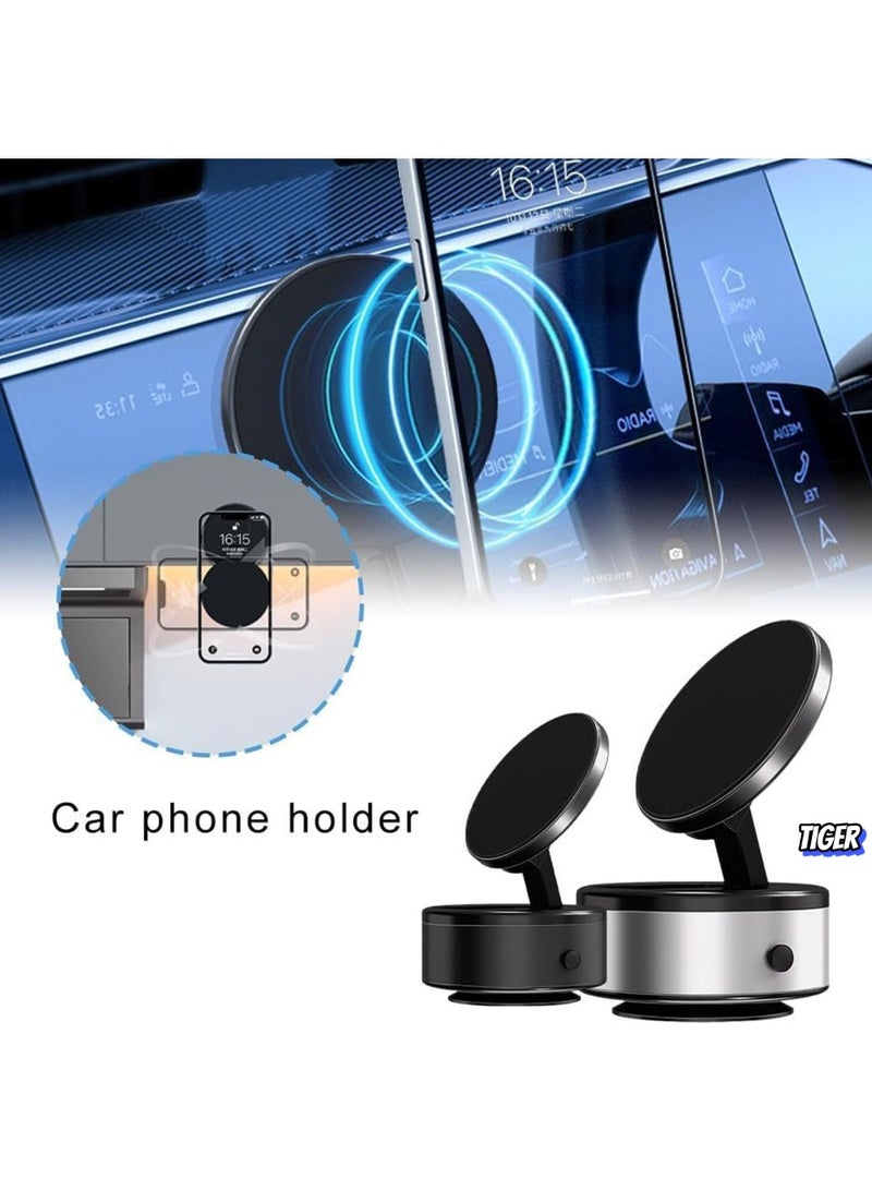 TIGER Phone Holder Vacuum Electric Magnetic Suction Car Mount – 360° Rotation, Hands-Free Shower Phone Holder, Electric Suction Cup Magnetic Mount for All Smooth Surfaces (Black) - Image 2