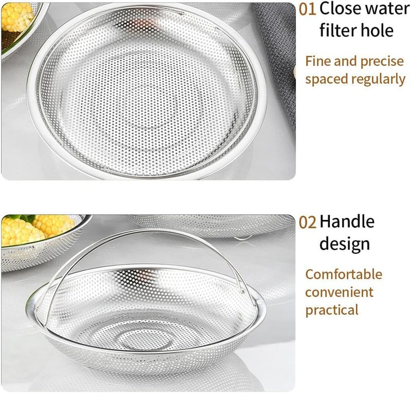 PRAMANTA PRAMANTA Kitchen Strainer Rice Washer Filter Tray Steamer Basket with Handle Food Drainer Pot Pan Insert Steamer Basket for Vegetable Fruit Seafood Egg (1Pcs) - Image 5