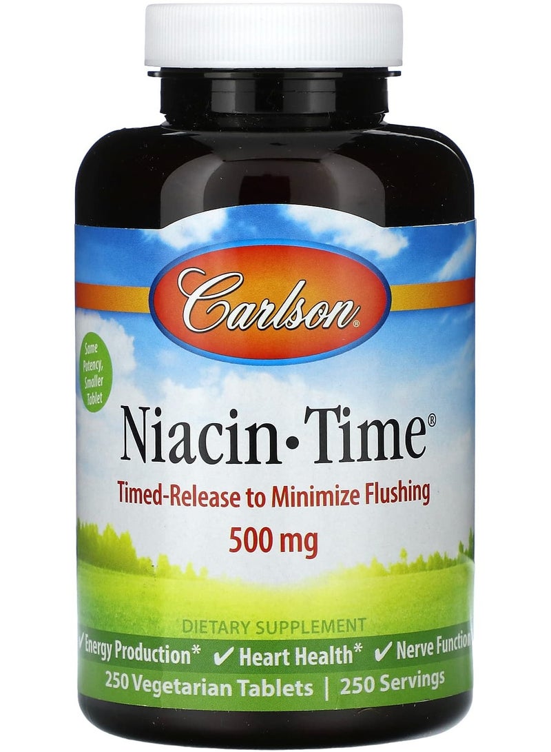Niacin-Time , 500 mg, 250 Vegetarian Tablets