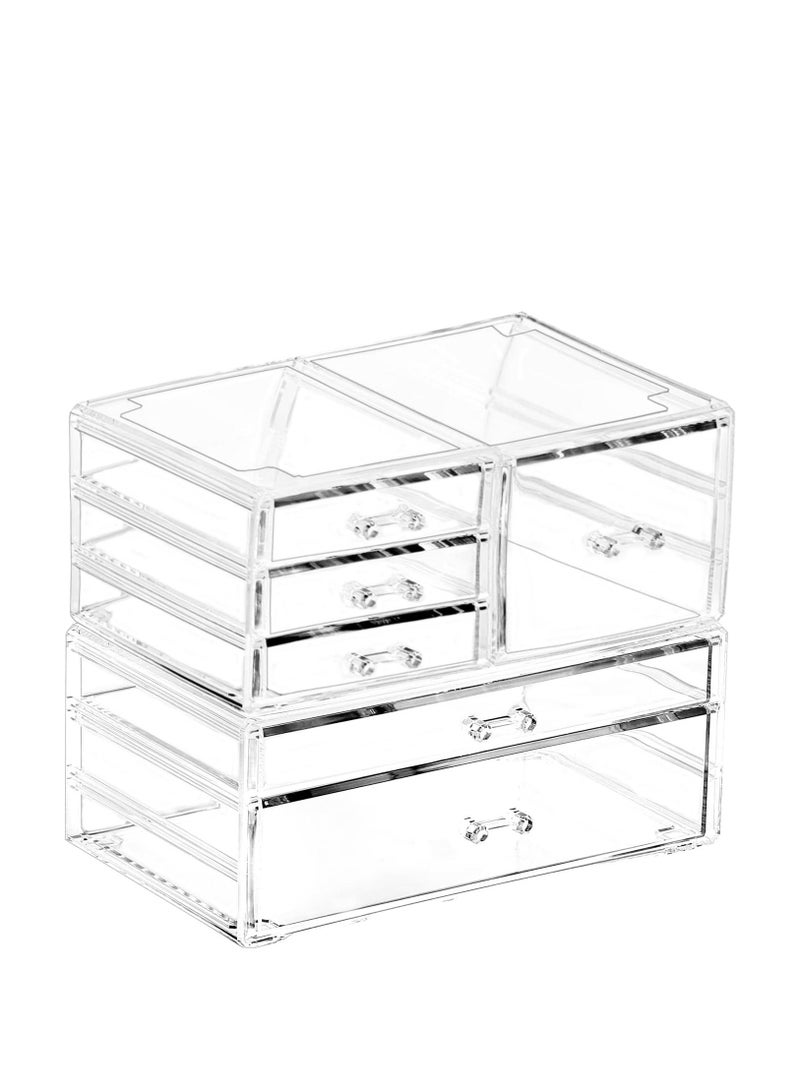 Arabest Cosmetic Display Shelf Cosmetic Organizer and Storage Drawer Cosmetic Shelf Large Skincare Cosmetic Display Cabinet For Jewelry and Beauty Skincare Organization Clear - Image 1