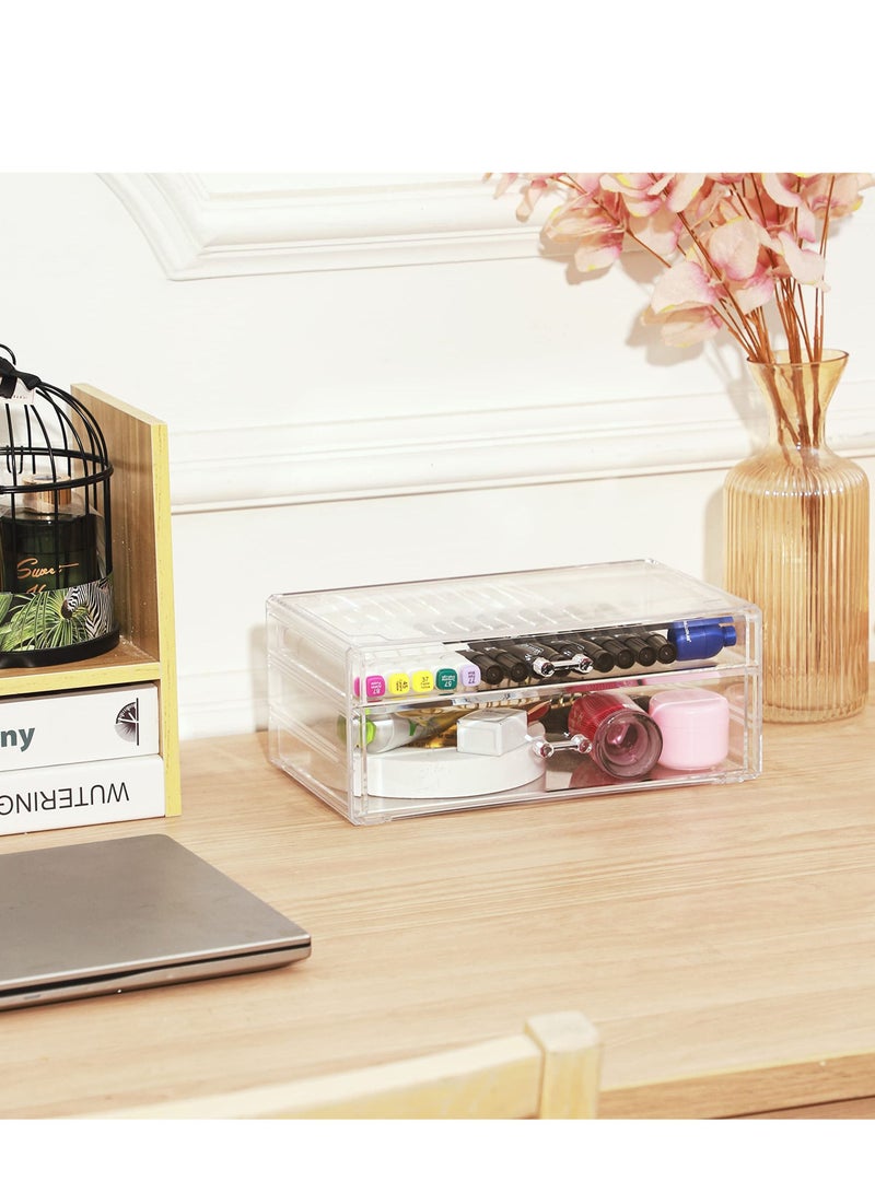 Arabest Cosmetic Display Shelf Cosmetic Organizer and Storage Drawer Cosmetic Shelf Large Skincare Cosmetic Display Cabinet For Jewelry and Beauty Skincare Organization Clear - Image 5