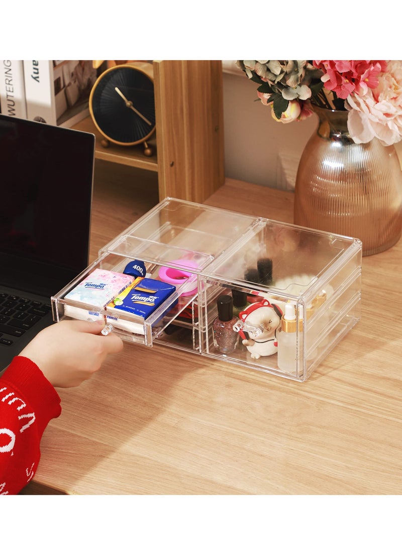 Arabest Cosmetic Display Shelf Cosmetic Organizer and Storage Drawer Cosmetic Shelf Large Skincare Cosmetic Display Cabinet For Jewelry and Beauty Skincare Organization Clear - Image 4