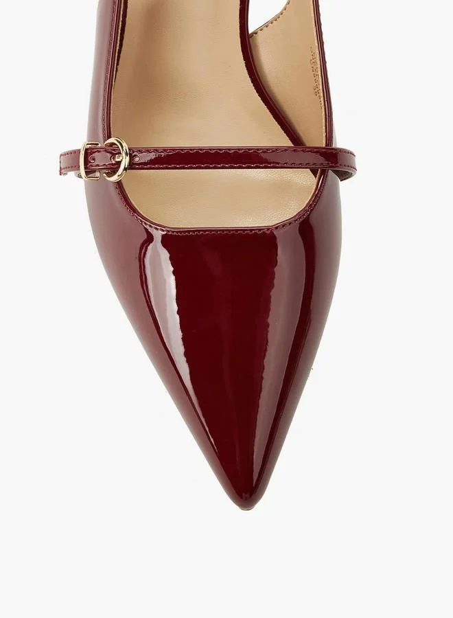 Celeste BURGUNDY Women Kitten Heel Pointed Toe Shoes for Women | Best Price UAE