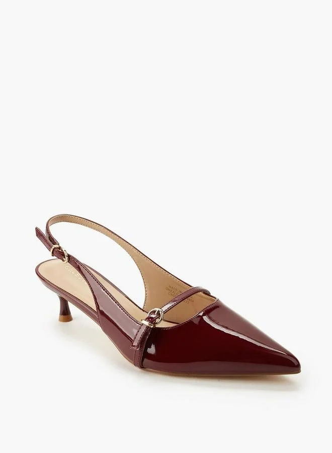 Celeste BURGUNDY Women Kitten Heel Pointed Toe Shoes for Women | Best Price UAE
