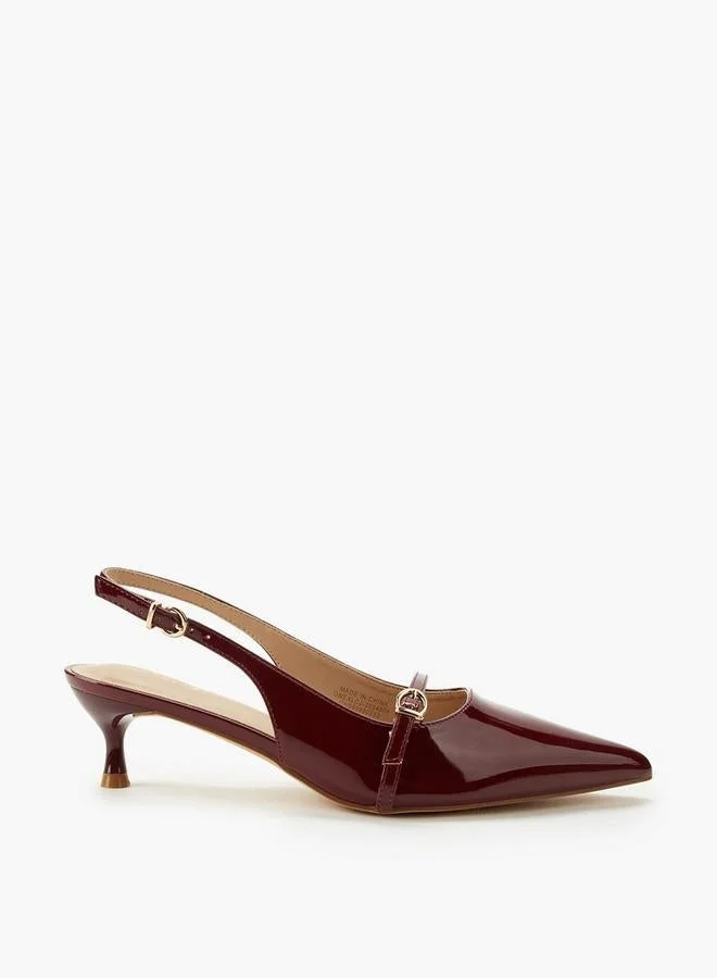 Women Kitten Heel Pointed Toe Shoes