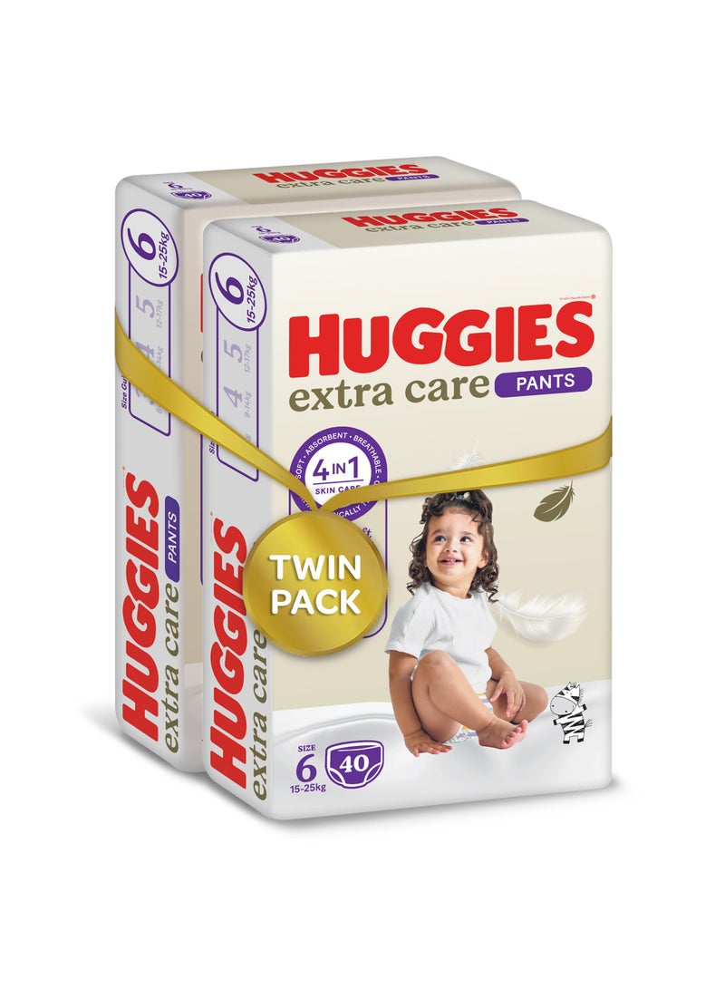 HUGGIES Extra Care Baby Culottes Size 6 15-25 kg Twin Jumbo Pack - Image 2