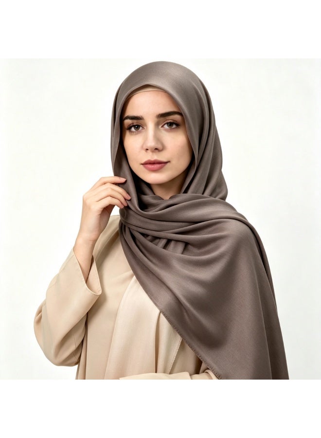 A gift set for women containing three items: a headscarf and a shawl made from satin chiffon with natural pleats, a three-piece set - Image 4
