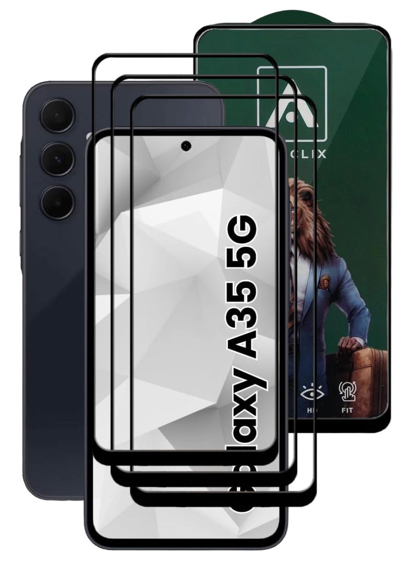 أكاليكس 3 قطع، حماية شاشة، لهاتف سامسونج جالاكسي A35، جودة ممتازة. - Image 1