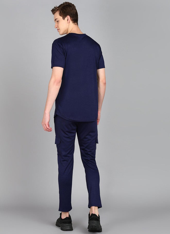PREEN Navy Blue Round Neck T-Shirt and Trousers Co-Ords - Image 5