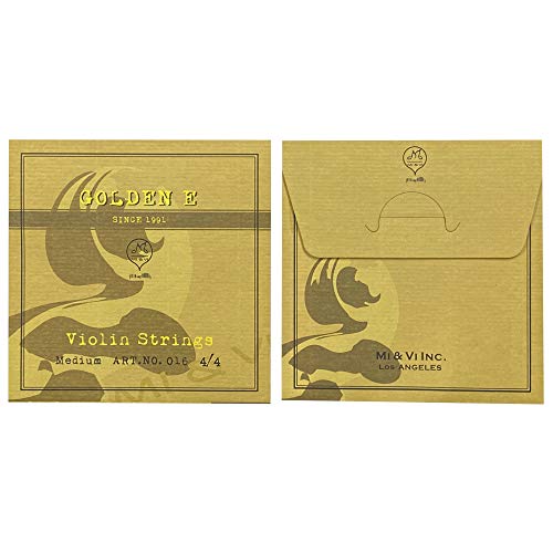 Mivi MI&VI Premium Violin E String, Golden E/Gold E String - Medium, Single E, Ball End, Super Flexible and Sensitive (Violin E 4/4) - Image 1