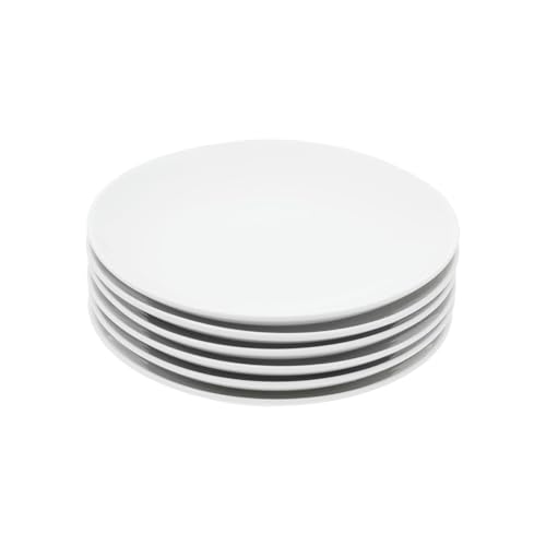 Miicol Ceramic Appetizer Plates Set of 6, White Dessert Plates 8 Inch, Small Dinner Plates, Modern Round Salad Plates, Porcelain Serving Dishes for Snack, Bread, Fruit, Microwave & Dishwasher Safe - Image 1
