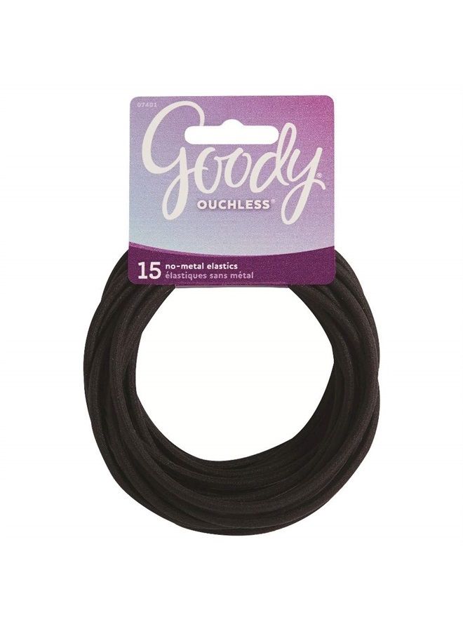 Goody 15PCS PACK OF 2 OUCHLESS EXTRA THICK HAIR ELASTICS/NO METAL,15 Count (Pack of 2)