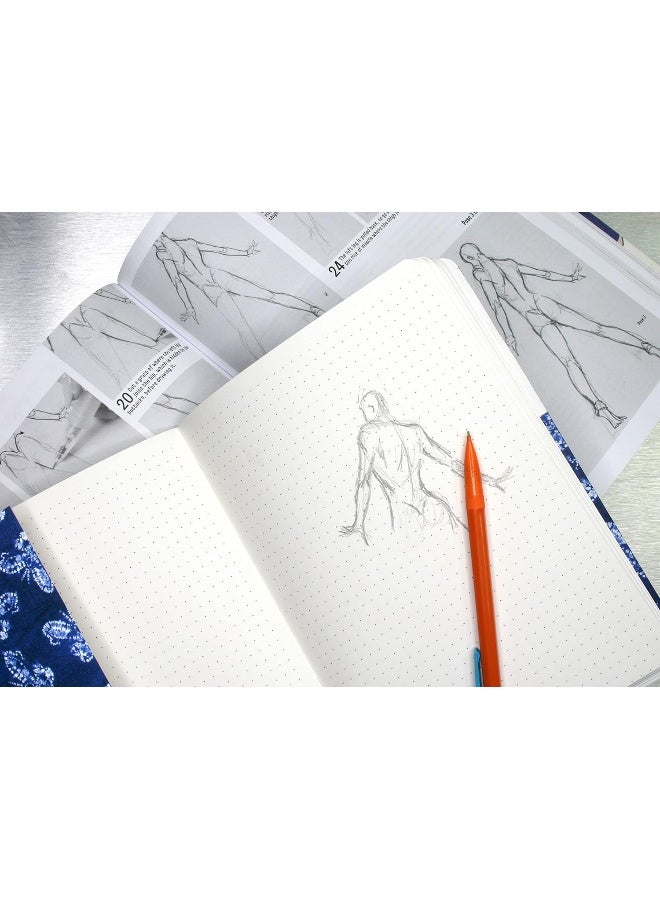 Shibori Indigo Butterflies Dotted Paperback Journal: Blank Notebook with Pocket  - Image 3