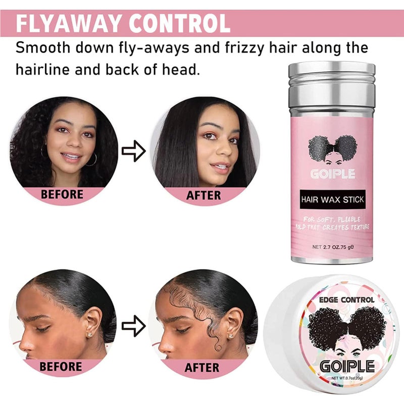 Goiple 3PCS Elastic Bands for Wig Edges - Adjustable Wig Band for Edges Wig Install Accessories with Pink set-9pcs Hair Wax Stick Set - Image 5