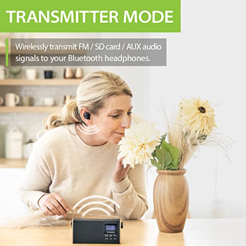 Avantree Streaming Radio to Earbuds or Home Stereo System, FM Radio, Bluetooth Transmitter, Bluetooth Speaker, SD Card MP3 Player 4-in-1 Device with Rechargeable Battery - Avantree Soundbyte T - Image 3