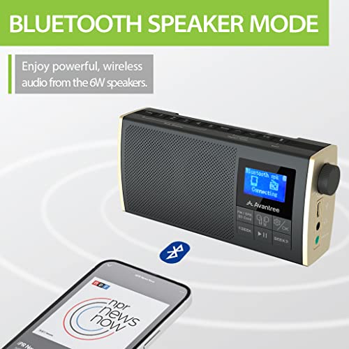 Avantree Streaming Radio to Earbuds or Home Stereo System, FM Radio, Bluetooth Transmitter, Bluetooth Speaker, SD Card MP3 Player 4-in-1 Device with Rechargeable Battery - Avantree Soundbyte T - Image 4