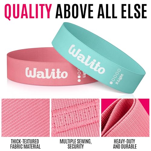 WALITO Fabric Resistance Bands for Working Out - Booty Bands for Legs -Glutes Training for Women and Men - Exercise Bands for Squats, Yoga, Physical Therapy -Home Gym Fitness - Image 2