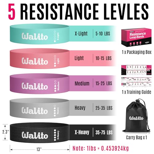 WALITO Fabric Resistance Bands for Working Out - Booty Bands for Legs -Glutes Training for Women and Men - Exercise Bands for Squats, Yoga, Physical Therapy -Home Gym Fitness - Image 4