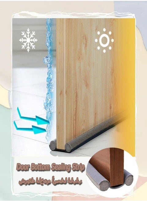 Door Draft Stopper, 30'' to 38'' Under Door Seal Draught excluder, Door Bottom Sealing Strip, Window Wind Blocker, Breeze Noise Sound Light Dust Smell Insect Blocker for Door Window (gray)